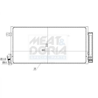 MEAT & DORIA Kondensator, Klimaanlage 991143 für GM Opel
