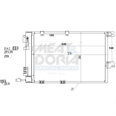 Meat & Doria Kondensator, Klimaanlage 991050 Für Opel Gm