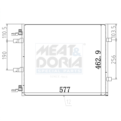 MEAT & DORIA Kondensator, Klimaanlage 991266 für NISSAN Opel RENAULT