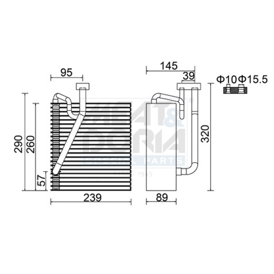 Meat & Doria Verdampfer, Klimaanlage 997035 Für Dodge Chrysler