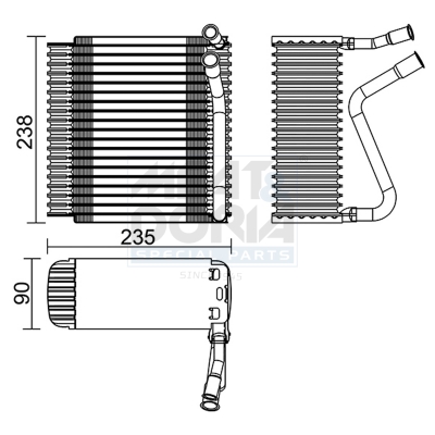 MEAT & DORIA Verdampfer, Klimaanlage 997005  für VOLVO 9171781 91665448 1343275