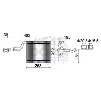 MEAT & DORIA Verdampfer, Klimaanlage 997060  für SKODA VW SEAT AUDI VAG 8E1820103A