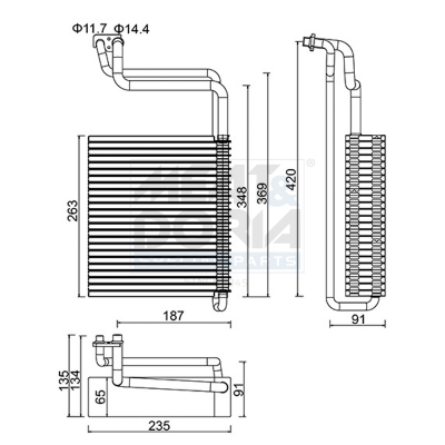 MEAT & DORIA Verdampfer, Klimaanlage 997045  für MERCEDES-BENZ 0018305758 A0018305758