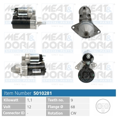 MEAT & DORIA Starter 5010281 für Opel CHEVROLET