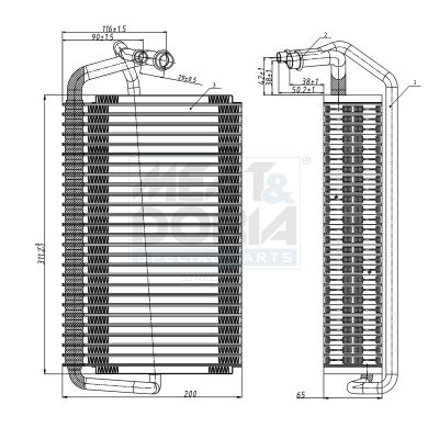 MEAT & DORIA Verdampfer, Klimaanlage 997092 für Mercedes