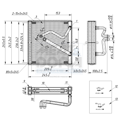 Meat & Doria Verdampfer, Klimaanlage 997013 Für Vag