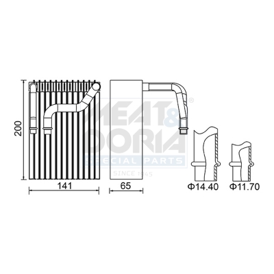 Meat & Doria Verdampfer, Klimaanlage 997042 Für Alpina