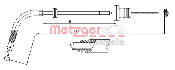 METZGER Gaszug COFLE 127302 für Fiat