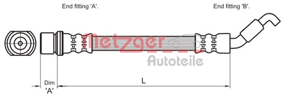METZGER Bremsschlauch 4110027 für TOYOTA