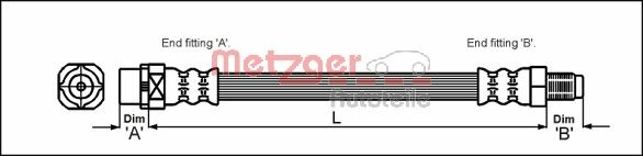 METZGER Bremsschlauch 4110044 für BMW