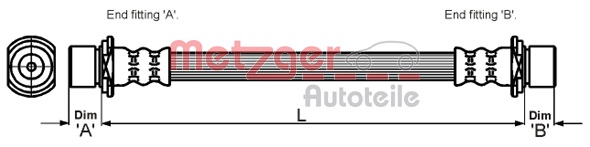 METZGER Bremsschlauch 4110023 für TOYOTA