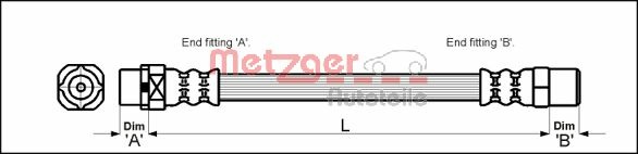 METZGER Bremsschlauch 4110053 für BMW