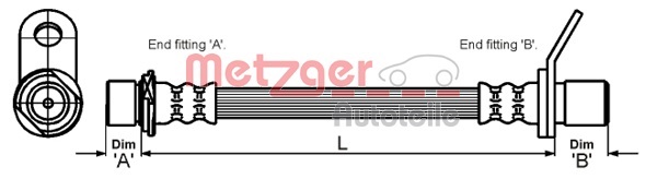 METZGER Bremsschlauch 4110014 für TOYOTA