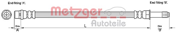 METZGER Bremsschlauch 4110280 für Mercedes VW