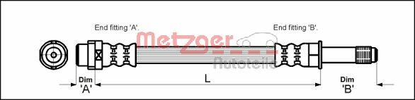 METZGER Bremsschlauch GREENPARTS 4110331 für Mercedes VAG