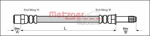METZGER Bremsschlauch 4110347 für Volvo SEAT