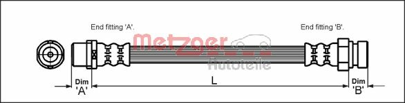 METZGER Bremsschlauch 4110348 für Ford VAG
