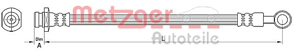 METZGER Bremsschlauch 4110491 für CHEVROLET