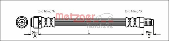 METZGER Bremsschlauch 4110581 für Mercedes