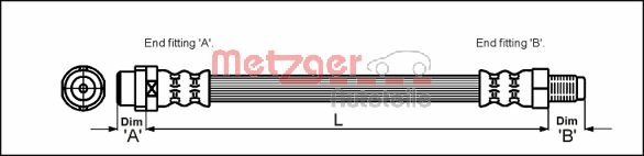 METZGER Bremsschlauch 4110578 für Mercedes