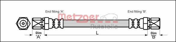 METZGER Bremsschlauch 4111353 für Opel
