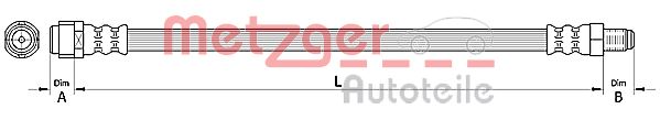 METZGER Bremsschlauch 4110726 für Mercedes