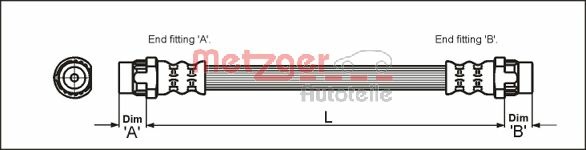 METZGER Bremsschlauch 4111166 für DS RENAULT
