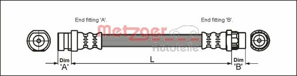 METZGER Bremsschlauch 4111169 für RENAULT