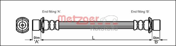 METZGER Bremsschlauch 4111426 für TOYOTA