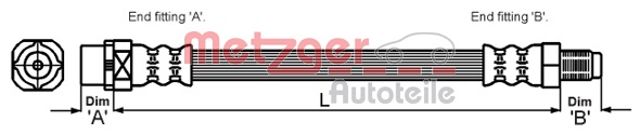METZGER Bremsschlauch 4111438 für BMW