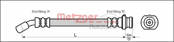 METZGER Bremsschlauch 4111971 für NISSAN