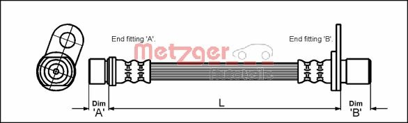 METZGER Bremsschlauch 4112183 für TOYOTA