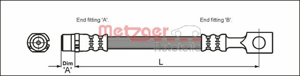 METZGER Bremsschlauch 4112818 für Opel