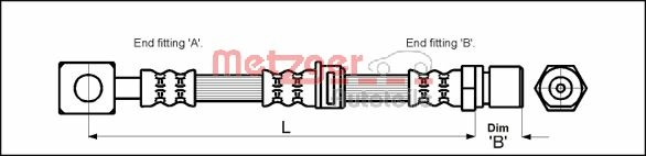 METZGER Bremsschlauch 4112814 für Opel GM
