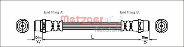 METZGER Bremsschlauch 4112828 für Opel