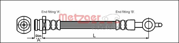 METZGER Bremsschlauch 4112832 für Opel