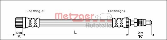 METZGER Bremsschlauch 4113258 für Peugeot