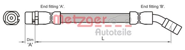 METZGER Bremsschlauch 4112834 für Opel