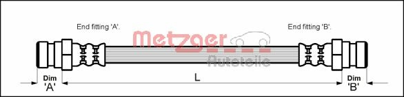 METZGER Bremsschlauch 4113287 für RENAULT
