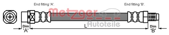 METZGER Bremsschlauch 4114071 für BMW