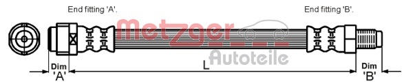 METZGER Bremsschlauch GREENPARTS 4114082 für Mercedes