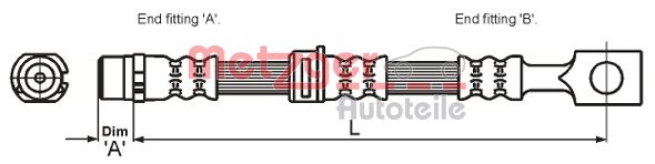 METZGER Bremsschlauch 4115194 für Opel