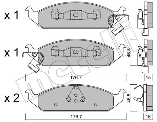Metelli Bremsbelagsatz, Scheibenbremse 2203550 Für Chrysler