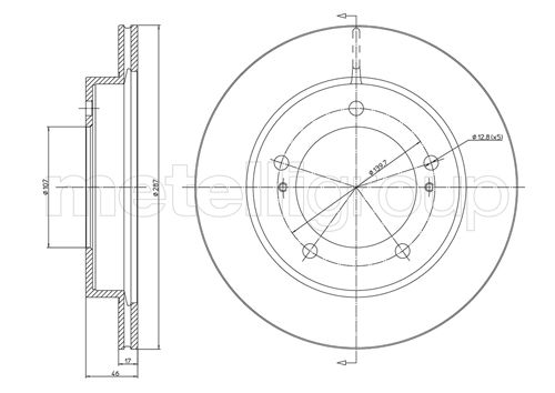 Metelli Bremsscheibe 230501 Belüftet 287Mm 17Mm Für Suzuki