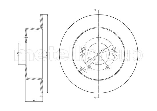 Metelli Bremsscheibe 231193C Voll 275Mm 10Mm Für Kia