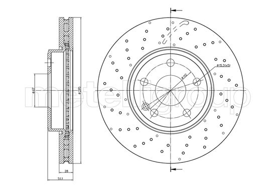 Metelli Bremsscheibe 231489Fc Belüftet 295Mm 28Mm Für Mercedes