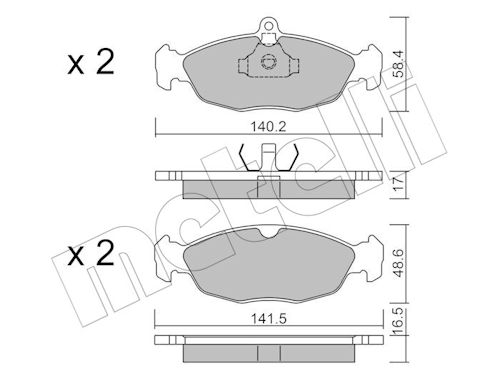 METELLI Bremsbelagsatz, Scheibenbremse 2200770 für Opel Vaughall CHEVROLET DAEWOO JAGUAR