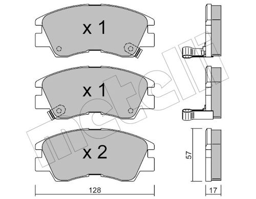 Metelli Bremsbelagsatz, Scheibenbremse 2201150 Für Mitsubishi