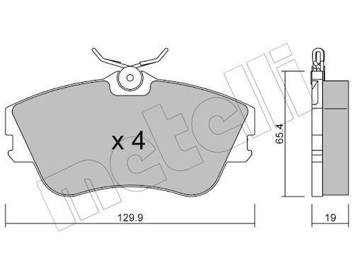 Metelli Bremsbelagsatz, Scheibenbremse 2201640 Für Vw