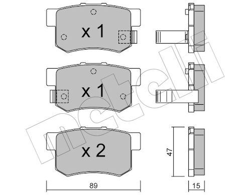 METELLI Bremsbelagsatz, Scheibenbremse 2201730 für Fiat ROVER HONDA Suzuki